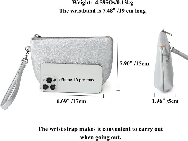 BBORGDC Small Wristlet Wallets for Women, Zip Clutch Bag with Wristlet Pouch, 3-Zipper Original Design - Image 2